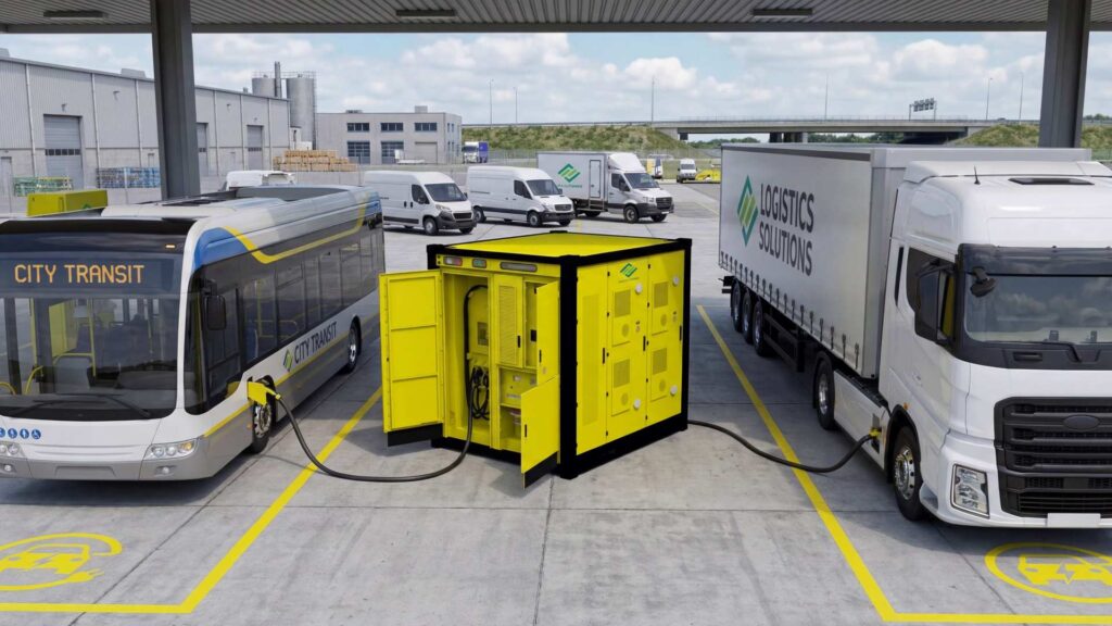 advanced integrated battery charging container