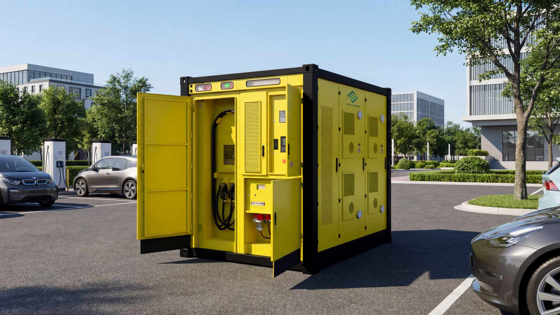 integrated battery charging container